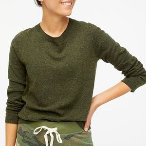 J. Crew Women's Dark Green Cotton/Wool Sweater